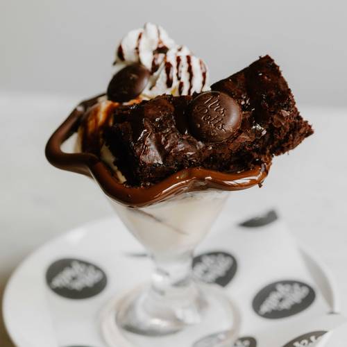 Fudgey Brownie Ice Cream Sundae